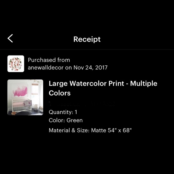 ANEWALL 54” x 68” Green Watercolor Print - COPY - Picture 5 of 5